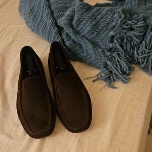 Tod's Brown Suede Loafers Slip-On Style